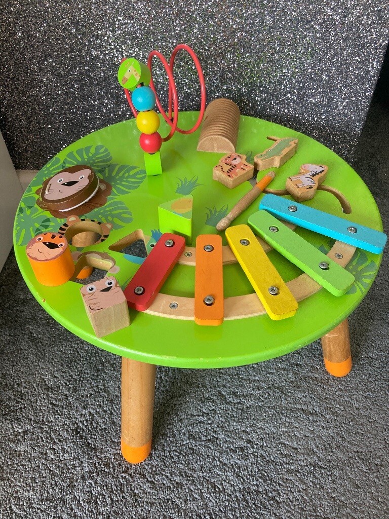 carousel wooden activity table
